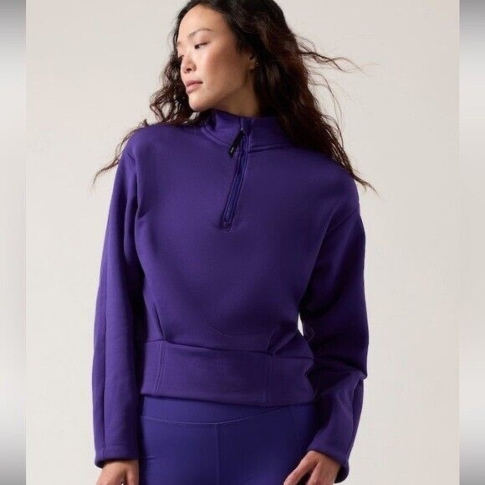 NWOT Athleta altitude polartec purple half zip pullover